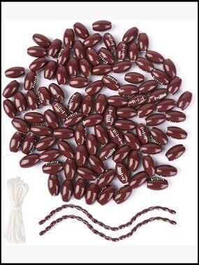 200pcs Acrylic Football Beads Brown Rugby Shape DIY Bracelet Making Kit